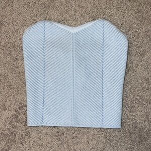 Aerie Light Blue Strapless Crop Top